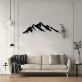 Şık Metal Tablo Dağ Silüeti (Dark Mountain) Metal Duvar Tablosu Doğal thumbnail 4
