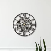 Metal Duvar Saati Flora Temalı Dekoratif Saat - 1