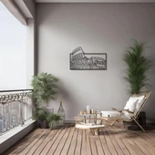 Metal Duvar Dekorasyonu Colosseum Metal Duvar Tablosu Wonder of The World thumbnail 5