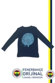 Fenerbahçe Orijinal Lisanslı Yaldızlı Fb Logo Gri Çocuk Sweat - 5