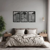 Şık Metal Tablo 3 Parçalı Şehir (3 Piece City) Metal Duvar Tablosu Sanat thumbnail 2