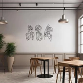 Metal Duvar Dekorasyonu 3 Parça Soyut Kadın (3 Pieces Abstract Woman) Metal Duvar Tablosu Soyut thumbnail 3