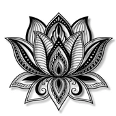 Metal Duvar Dekorasyonu Lotus Çiçeği 2 (Lotus Flower 2) Metal Duvar Tablosu Mandala - 1