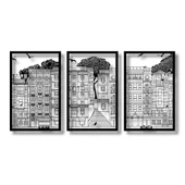 Şık Metal Tablo 3 Parçalı Şehir (3 Piece City) Metal Duvar Tablosu Sanat thumbnail 6