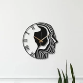 Metal Duvar Saati Porte Sanat Görünümlü Dekoratif Saat - 1