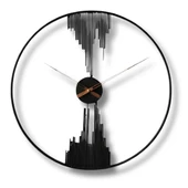 Metal Duvar Saati Sütun Grafik Dekoratif Saat - 5