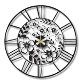 Metal Duvar Saati Flora Temalı Dekoratif Saat - 5