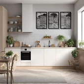 Şık Metal Tablo 3 Parçalı Şehir (3 Piece City) Metal Duvar Tablosu Sanat thumbnail 4