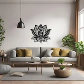 Metal Duvar Dekorasyonu Lotus Çiçeği 2 (Lotus Flower 2) Metal Duvar Tablosu Mandala - 2