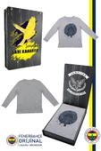 Fenerbahçe Orijinal Lisanslı Yaldızlı Fb Logo Gri Çocuk Sweat Hediyelik Ahşap Kutulu - 1