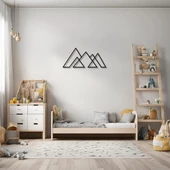 Lazer Kesim Metal Duvar Dekoru Çizgisel Dağ (Linear Mountain) Metal Duvar Tablosu Doğal thumbnail 2