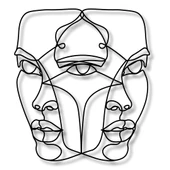 Sanatsal Metal Tablo Soyut Yüz (Abstract Face) Metal Duvar Tablosu Soyut thumbnail 6