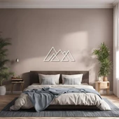 Lazer Kesim Metal Duvar Dekoru Çizgisel Dağ (Linear Mountain) Metal Duvar Tablosu Doğal thumbnail 4