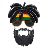 Rasta Peruklu Rasta Sakallı Bob Marley Bıyıklı Parti Gözlüğü 27x18 cm - 1
