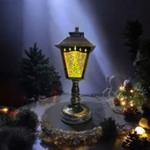 VIP DELUXE 22 CM IŞIKLI MÜZİKLİ YILBAŞI FENERİ YEŞİL ÇAM AĞACI SULU KAR KÜRESİ NOEL SOKAK FENERİ - 1