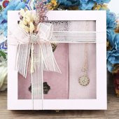 Anneler Günü Hediyesi Şal, Kolye, Kuran-ı Kerim, Ahşap Kutulu Set-Pembe - 1