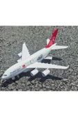 HEPSİLAZIM Diecast A380 Airbus Uçak Thy Havayolu Metal Model Oyuncak Yolcu Uçağı Çek/bırak Işık-ses 22 Cm - 2