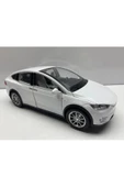 HEPSİLAZIM Tesla Model X Metal Araba 23 Cm Sesli Işıklı Kapılar Bagaj Kaput Açılır Oyuncak Demir Araç Tesla - 3