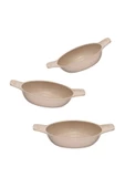 Thermoad 3'Lü 18-20-22 Cm Güveç Sahan Set Kapaksız -Vizon Renk - 2