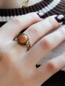 Doğal Taş Sitrin Doğal Taşlı Ayarlanabilir Orta Boy Yüzük euy7s thumbnail 2