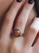 Doğal Taş Sitrin Doğal Taşlı Ayarlanabilir Orta Boy Yüzük euy7s thumbnail 1