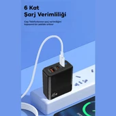 Coofbe Şarj Akım Korumalı QC3.0 PD 45W Şarj Başlığı Hızlı Şarj Adaptörü 3 Çıkışlı 45W Şarj Cihazı - 4