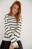 FASHION FRIENDS KADIN ÇİZGİLİ KAZAK 24K0477K1 - 1