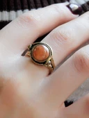 Doğal Taş Sitrin Doğal Taşlı Ayarlanabilir Orta Boy Yüzük euy7s thumbnail 3