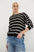 FASHION FRIENDS KADIN ÇİZGİLİ KAZAK 24K0477K1 - 6