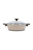 Thermoad 28 Cm Granit Döküm Basık Karnıyarık&Pilav Tenceresi Vizon - 1
