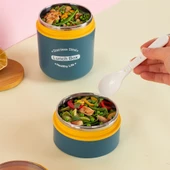 Porsima 66720 Yemek Termosu Çelik Yemek Termosu Lunch Box Taşınabilir Yemek Kabı Termos 710ML - Sarı thumbnail 4