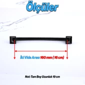 Pelikan Füme Düz Metal Kulp kulpu 160 mm Mobilya Çekmece Mutfak Dolabı Dolap Kulpları Kulbu thumbnail 4