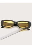 Chunky Frame Vintage Sarı Siyah Güneş Gözlüğü - 3