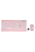 Everest 2.4 Ghz Kablosuz Standart Klavye Mouse Seti 1600 Dpi Pembe KM-9676 - 1