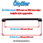 Radus Siyah Metal Kulp 192 mm -19.2 cm Mobilya Çekmece Mutfak Dolabı Dolap Kulpları Kulbu Kulpu - 3