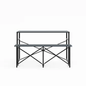 Eportatif Masa Takımı Bench Bank Masa Seti 120x60 Mutfak ve Yemek Masası Füme 1561 - 6