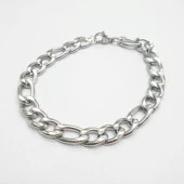 Gümüş Renk Erkek Zincir Bileklik - 7