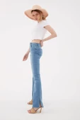 FASHION FRIENDS KADIN PAÇASI YIRTMAÇLI DENİM PANTOLON 23Y-PNT0298K1 - 2