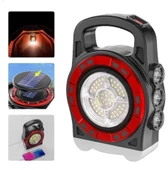 P-6678c Dış Mekan Solar Şarj Işığı Çok Fonksiyonlu Projektör Hazine Güçlü Işık El Feneri thumbnail 1