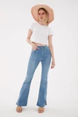 FASHION FRIENDS KADIN PAÇASI YIRTMAÇLI DENİM PANTOLON 23Y-PNT0298K1 - 1