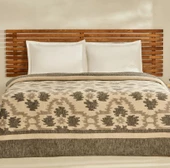 Karaca Home Damask Antrasit Çift Kişilik Pamuklu Battaniye - 1
