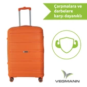 Vegmann Polipropilen (PP) Atlas Turuncu 3lü Valiz Seti - 2