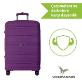 Vegmann Polipropilen (PP) Atlas Violet 3lü Valiz Seti - 4
