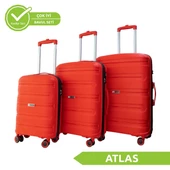 Vegmann Polipropilen (PP) Atlas Kırmızı 3lü Valiz Seti thumbnail 1