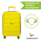 Vegmann Polipropilen (PP) Atlas Sarı 3lü Valiz Seti - 3