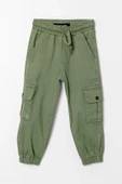 Çift Cepli Kordonlu Jogger Gabardin Erkek Çocuk Pantolon - 1