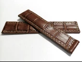 Tag-heuer Uyumlu  24-20 Beyaz Dikişli  Kahverengi  Hakiki dana derisi  ( 16) thumbnail 1