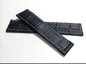 Tag-heuer Uyumlu  22-18  Beyaz Dikişli  Mavi  Hakiki dana derisi  ( 09 ) thumbnail 1