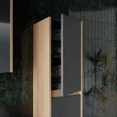 Karen Banyo Dallas 80 Cm Lavabolu,Aynalı Banyo Dolabı,Lavabo Dahil,Boy Dolabı Dahil,S.meşe-Antrasit - 3