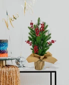 Yılbaşı Ağacı Kokina lı Yapay Çam Ağacı Kraft Saksıda 55cm - 5
